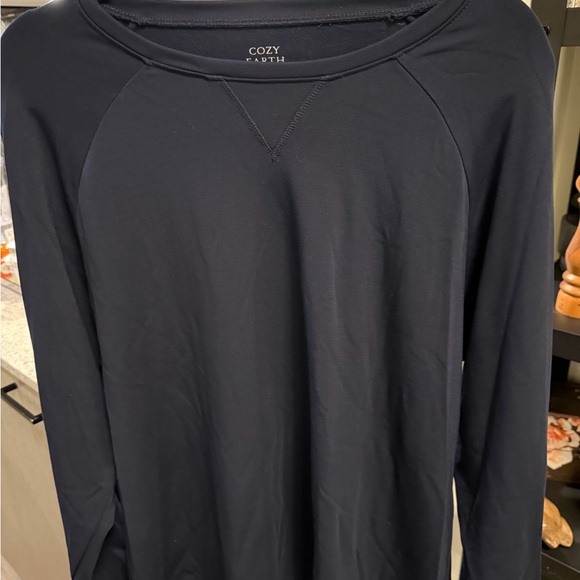 Cozy Earth Men’s Bamboo Ultra-Soft Pullover Crew | NWT | Navy | L - Picture 2 of 5